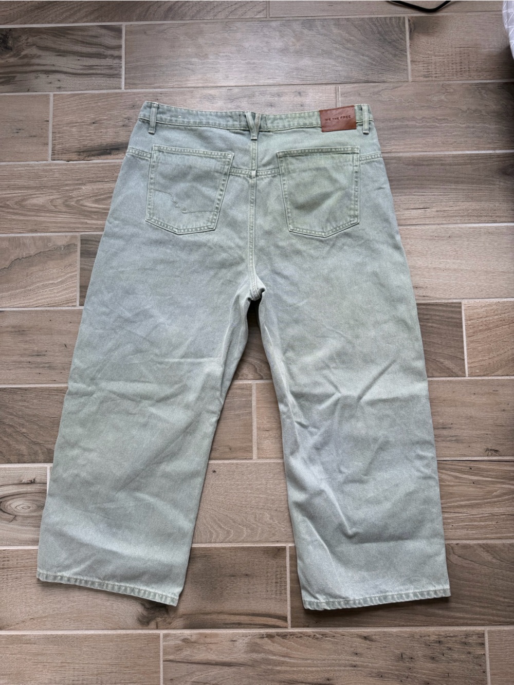 We The Free Deep Trance Dropped Boyfriend Jeans size 33 Green Eyes - Picture 8 of 9